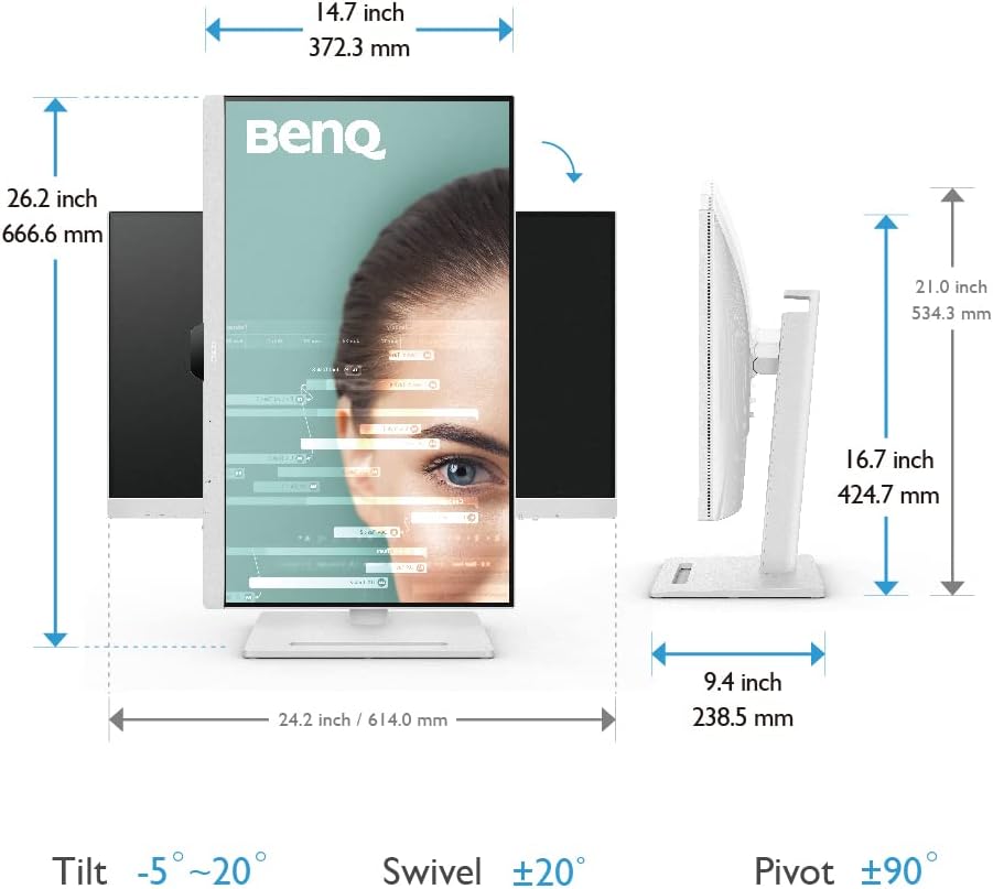 Monitor BenQ GW2790QT (27 pulgadas, QHD, IPS, cargador USB-C, DP/HDMI, diseño ergonómico, micrófono con cancelación de ruido) compatible con MacBook
