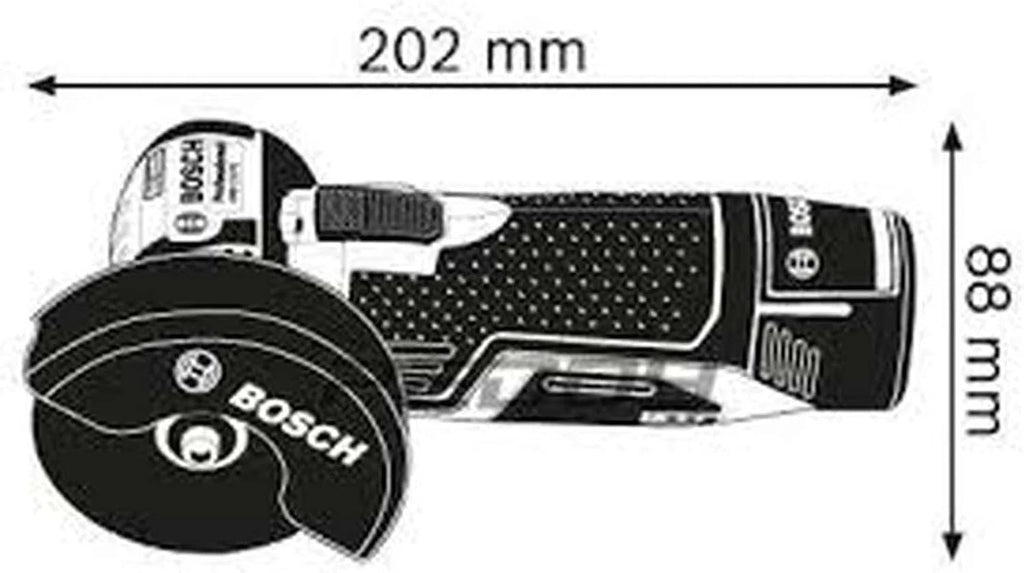 Bosch Professional system 12V: akumulatorowa szlifierka kątowa GWS 12V-76 (2 akumulatory GBA 12V 3.0Ah, szybka ładowarka GAL 12V-40, 3 tarcze tnące, walizka L-BOXX)