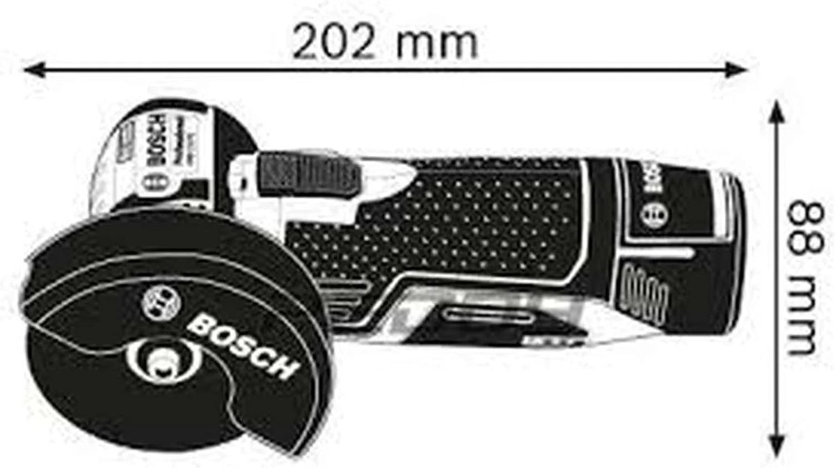 Bosch Professional system 12V: akumulatorowa szlifierka kątowa GWS 12V-76 (2 akumulatory GBA 12V 3.0Ah, szybka ładowarka GAL 12V-40, 3 tarcze tnące, walizka L-BOXX)