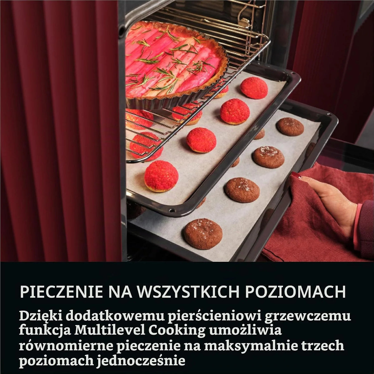 AEG Piekarnik do zabudowy/seria 5 pierścieniowe gorące powietrze: równomierne rezultaty gotowania na 3 poziomach/piroliza samooczyszczanie/45 programów automatycznych/wyświetlacz dotykowy LED/szybkie