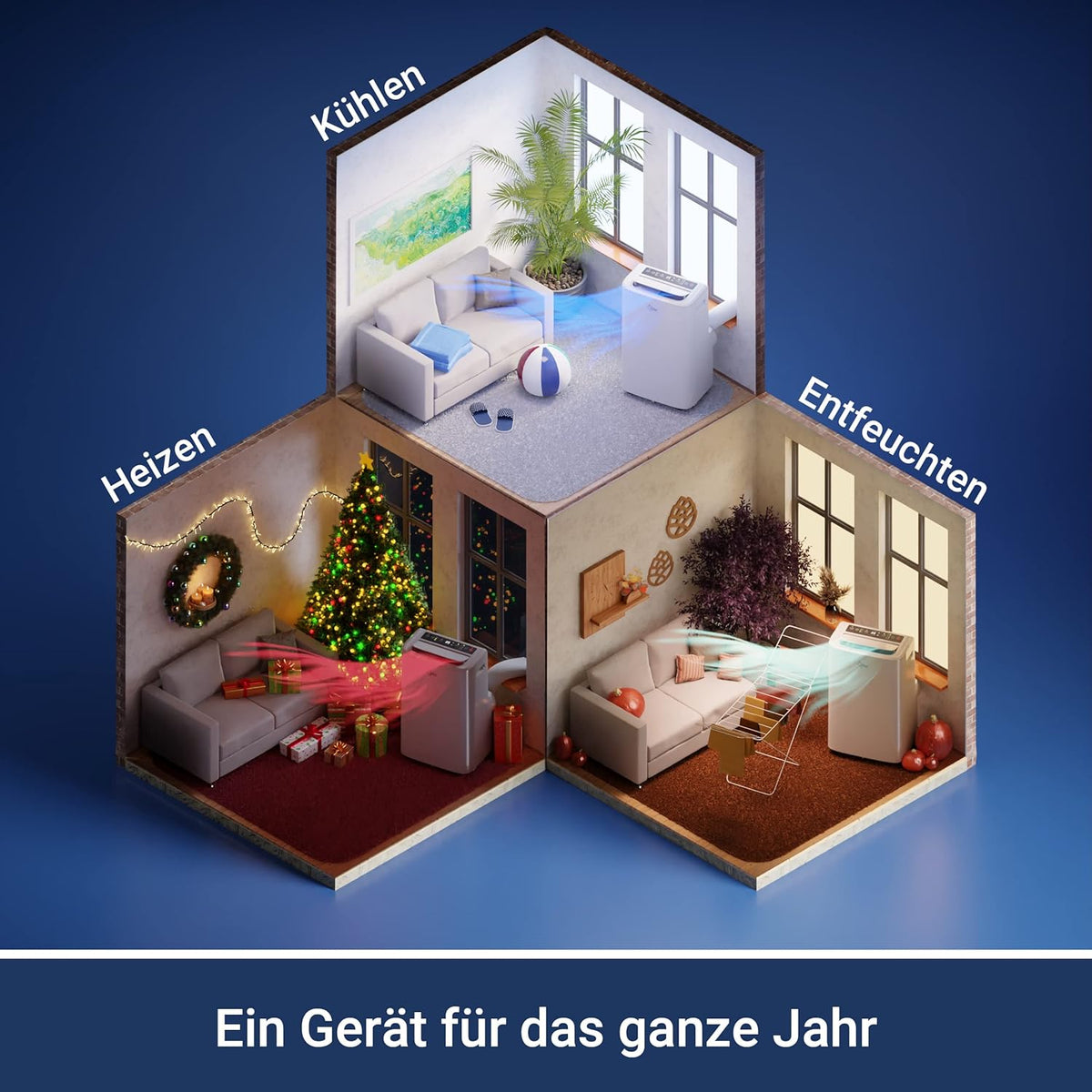 SUNTEC Aire acondicionado portátil Impuls 2.6 Eco R290 – Aire acondicionado móvil y silencioso con tubo de escape – Enfriador y deshumidificador para habitaciones de hasta 34 m² – Refrigeración móvil para hogar y oficina – 9.000 BTU | 2600 vatios