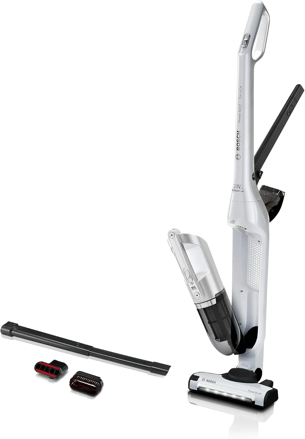 Bosch Flexxo Gen2 Serie 4 Odkurzacz 28 Vmax, BBH3ALL28, white metallic