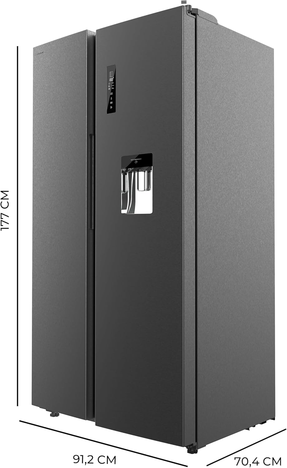 Frigorífico americano Cecotec Bolero CoolMarket SBS 559 Dark E. 559L, 177 cm X 90 cm, Clase E, sistema Multi Air Flow, Total No Frost, motor Inverter Plus.