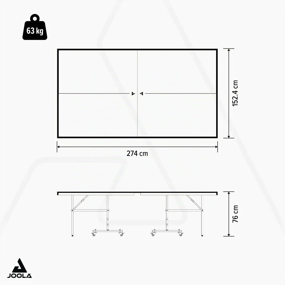 Mesa de ping pong JOOLA Outdoor Profi, superficie de compuesto de aluminio, resistente a la intemperie, plegable, incluye red