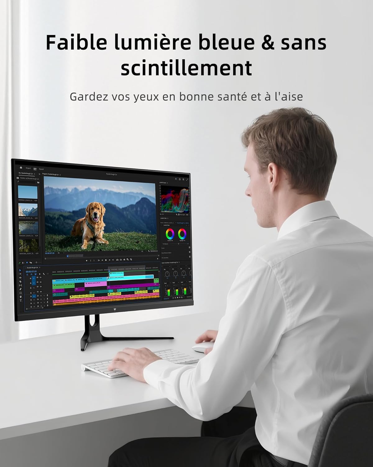 Monitor PC KTC 32 pulgadas QHD | 2K@120Hz (OC) | Blanco | Panel IPS | ΔE＜2, 99% sRGB, 85% DCI-P3 | VESA 100×100 | Luz azul reducida | HDR10 | HDMI, DP | Monitor para oficina, diseño, estudio y ocio