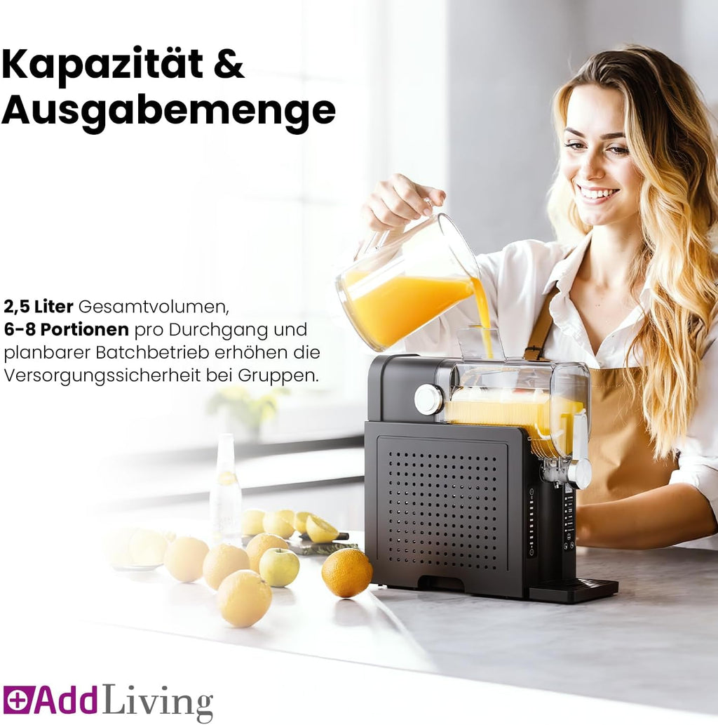 Máquina de granizados para casa | Slushy Maker y heladera con 6 programas | Máquina de granizados de 2,6 L para cócteles, granizados, helado suave, frappé, batidos | Autolimpiable | Negro/Plata