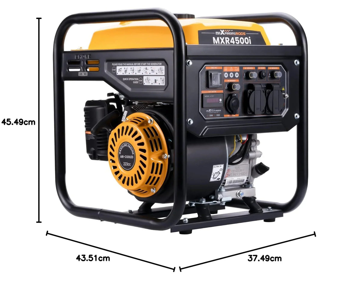Generador inversor maXpeedingrods 3500W de gasolina 230V 4 tiempos 223cc, generador de emergencia portátil para garaje, taller y obra