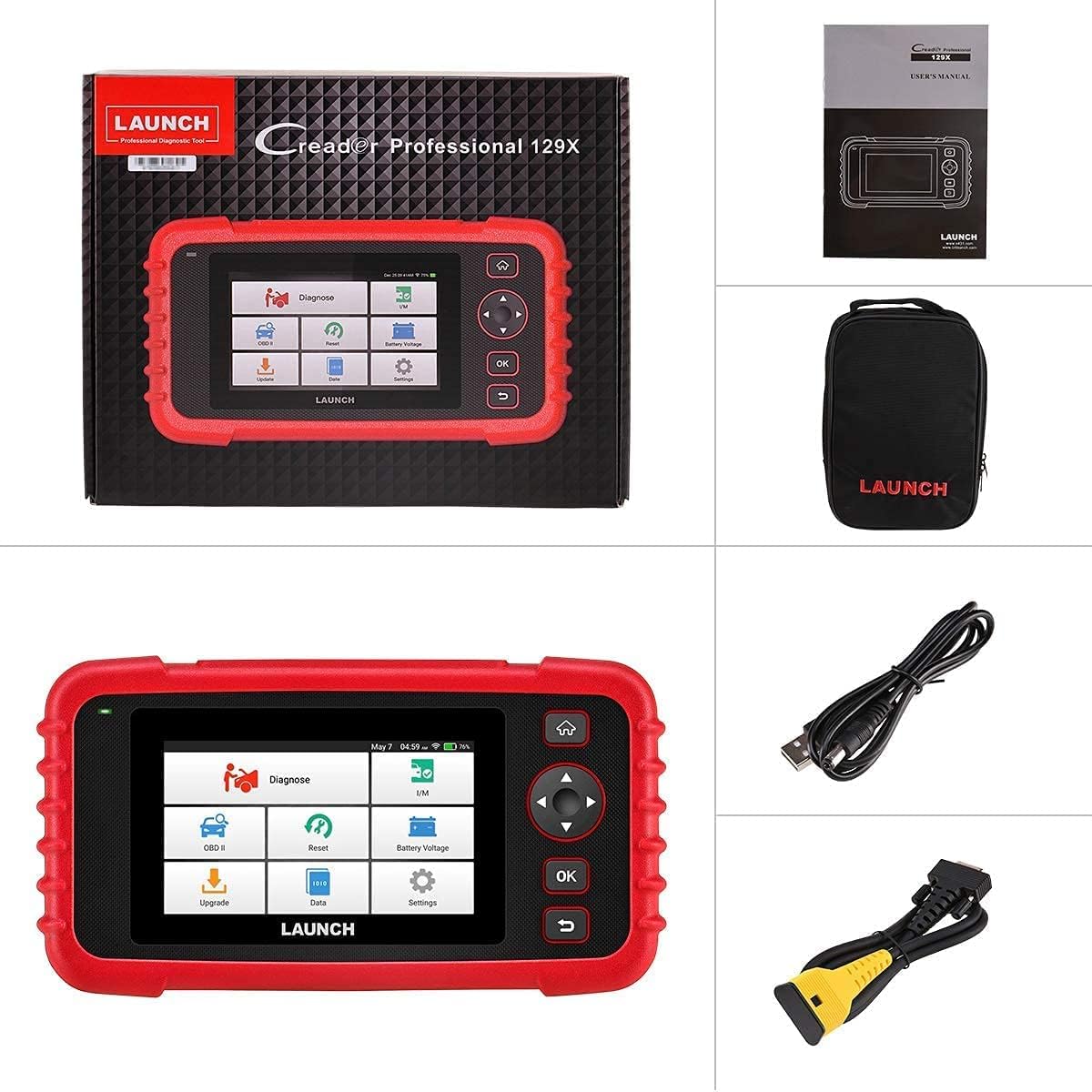 Escáner OBD2 Launch CRP129X Elite, herramienta de diagnóstico automotriz, actualización gratuita 2023, 8 reinicios: EPB/SAS/TPMS/BMS/Acelerador/Aceite, codificación de inyectores, ABS/SRS/TCM/Motor, Auto Vin