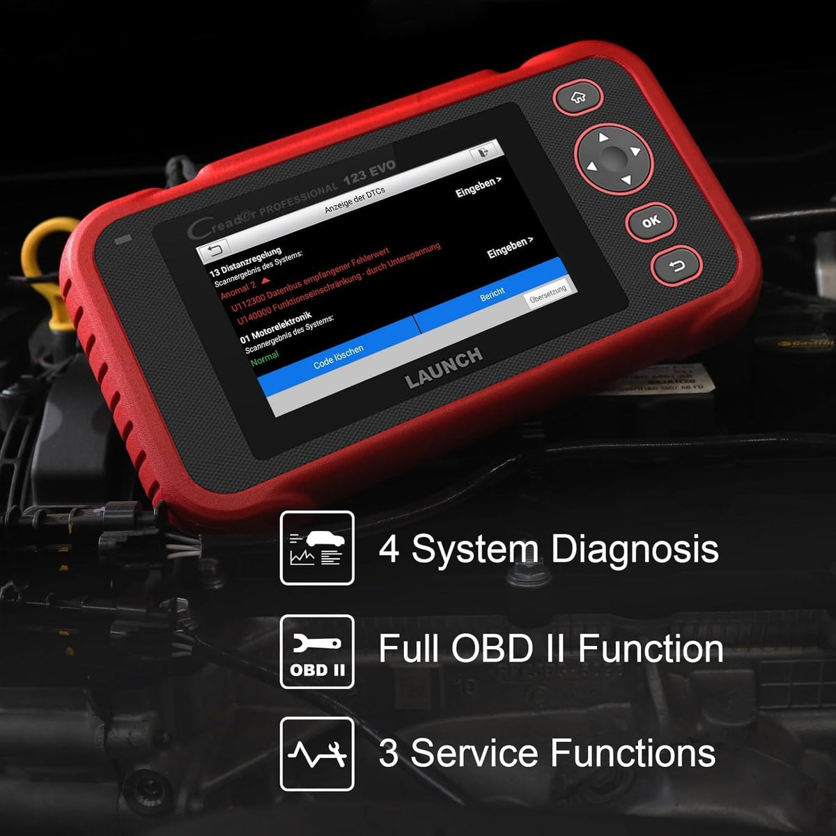 Launch Europe CRP 123 Evo OBD2 Dispositivo de diagnóstico automotriz, probador de aceite de motor, ABS, SRS, escáner de transmisión automática, actualización WiFi, pantalla táctil Android