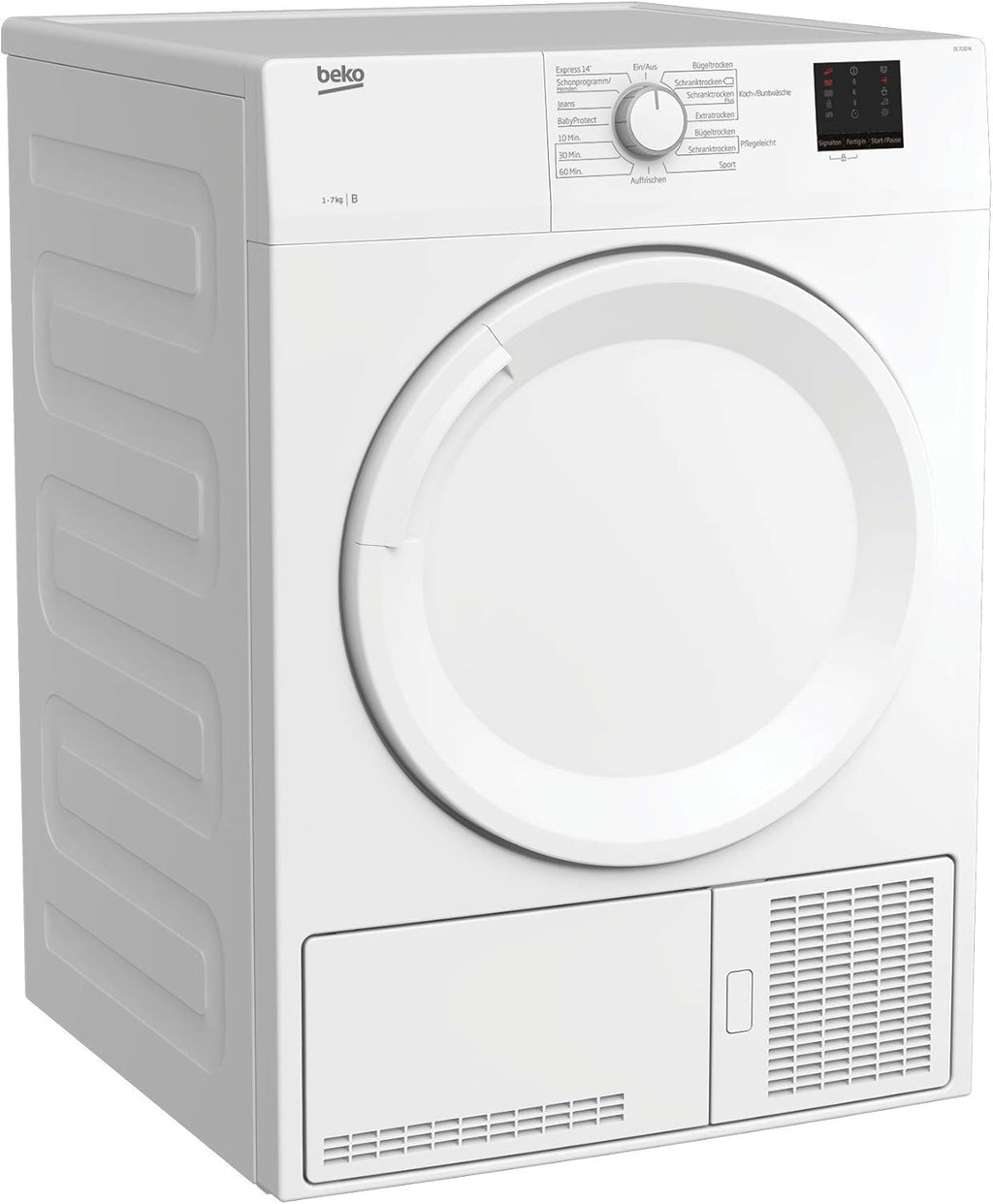 Secadora de condensación Beko DC 7130 N b100, 7 kg, medición electrónica de humedad, protección antiarrugas automática, tambor delicado AquaWave, 15 programas, programa exprés