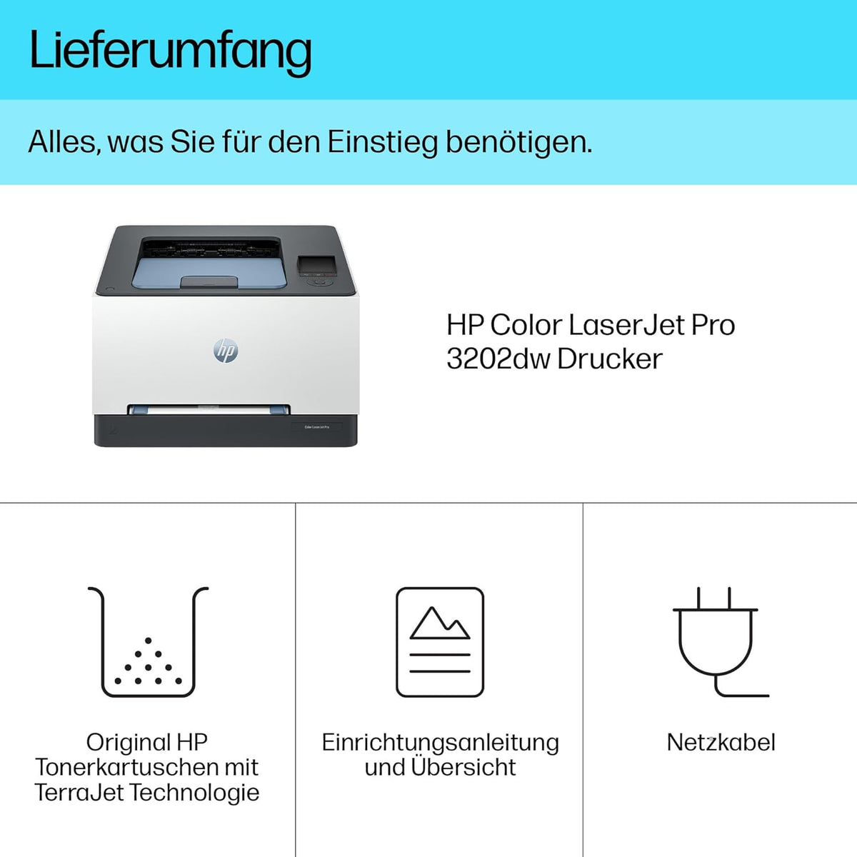 Impresora multifunción láser a color HP Color LaserJet Pro MFP 3302fdwg, fax, impresión automática a doble cara, pantalla táctil, Wi-Fi, Ethernet, USB, HP Wolf Pro Security