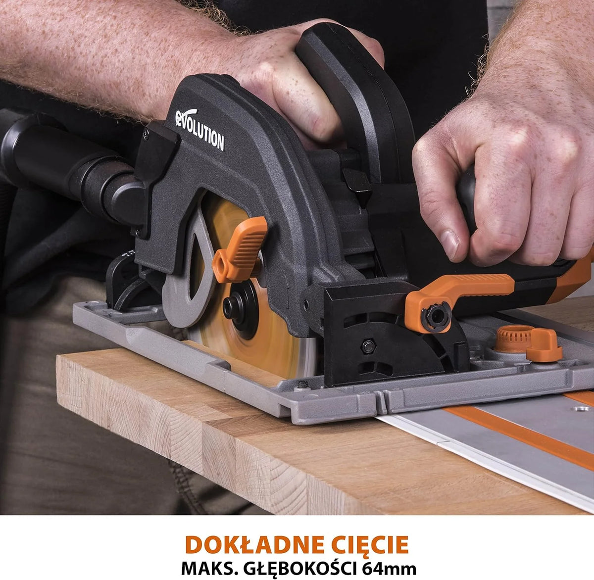 Evolution Power Tools R185CCSX Piła tarczowa i prowadnica do różnych materiałów, tnie drewno, drewno z gwoździami metal stal aluminium plastik, opcja odchylenia, w zestawie prowadnica 1020 mm, 185 mm