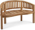 SAM Banco banana de 2 plazas, banco de 120 cm, madera de teca, banco de madera maciza, ideal para balcón o jardín