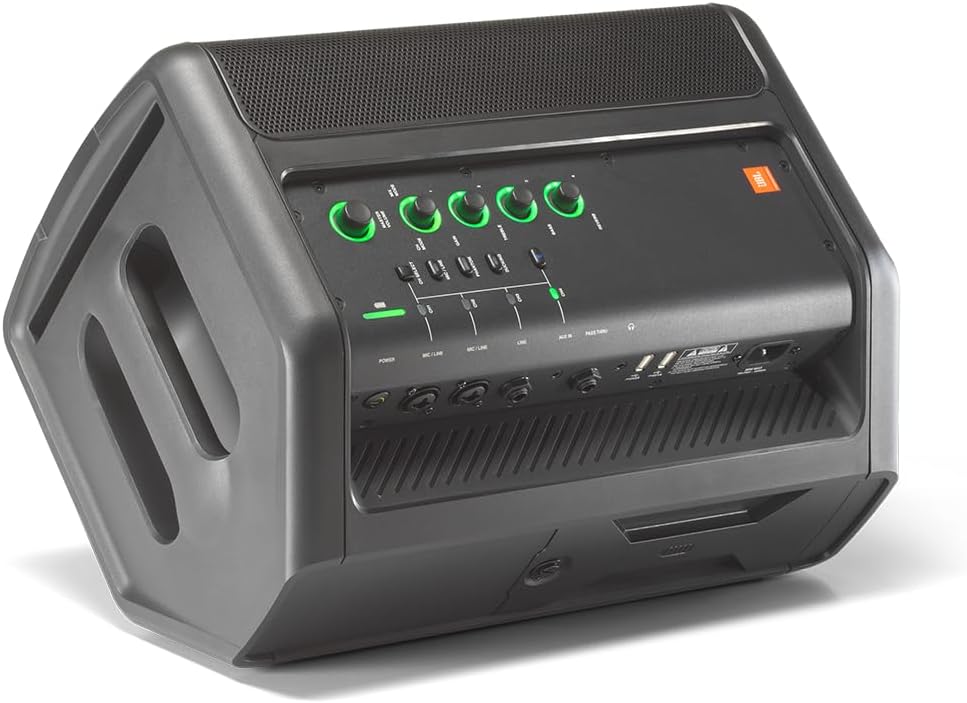 JBL EON ONE Compact - Sistema de PA personal todo en uno recargable, batería intercambiable, ligero y portátil, entradas múltiples, funciones de mezclador profesional - Negro