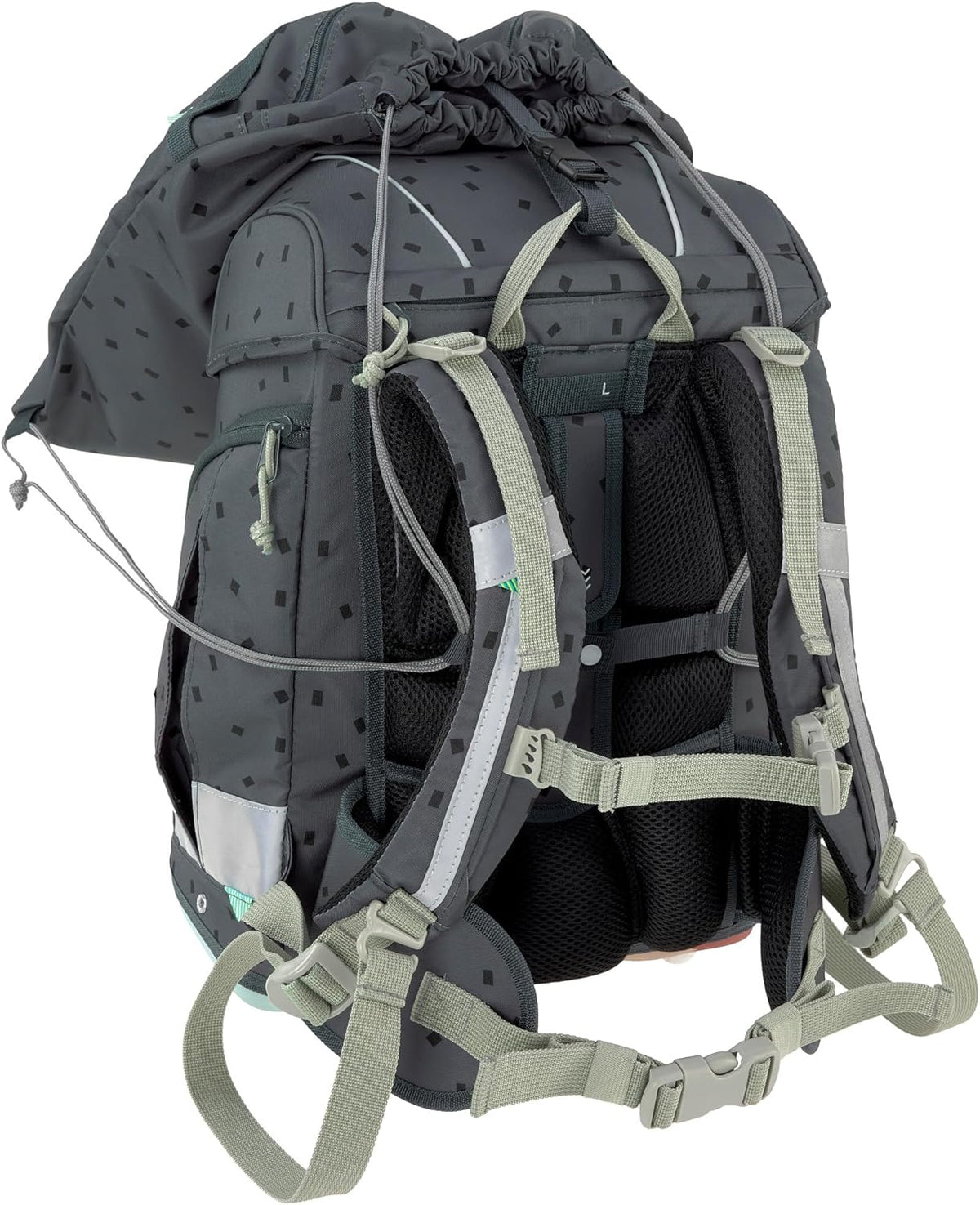 LÄSSIG Set de mochila escolar de 7 piezas para niños/School Set Boxy Unique Negro
