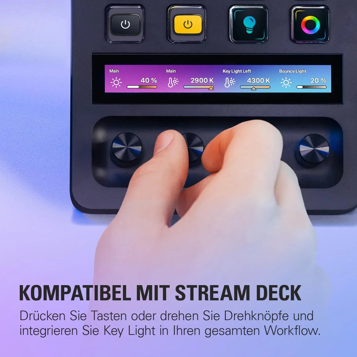 Panel LED de iluminación de estudio de 2800 lúmenes con temperatura de color ajustable de 2900-7000 K, control por aplicación y abrazadera de mesa para streaming y videoconferencias