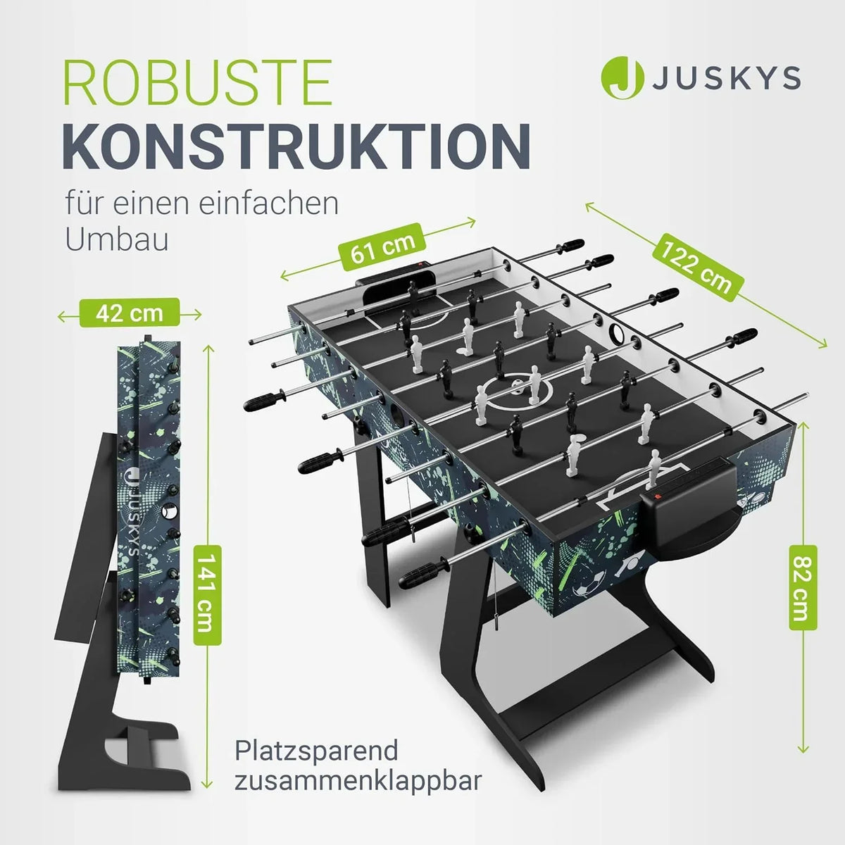 Mesa de juego multifuncional 5 en 1 plegable con mesa de ping-pong, futbolín, mesa de billar, hockey y baloncesto, modelo 24875