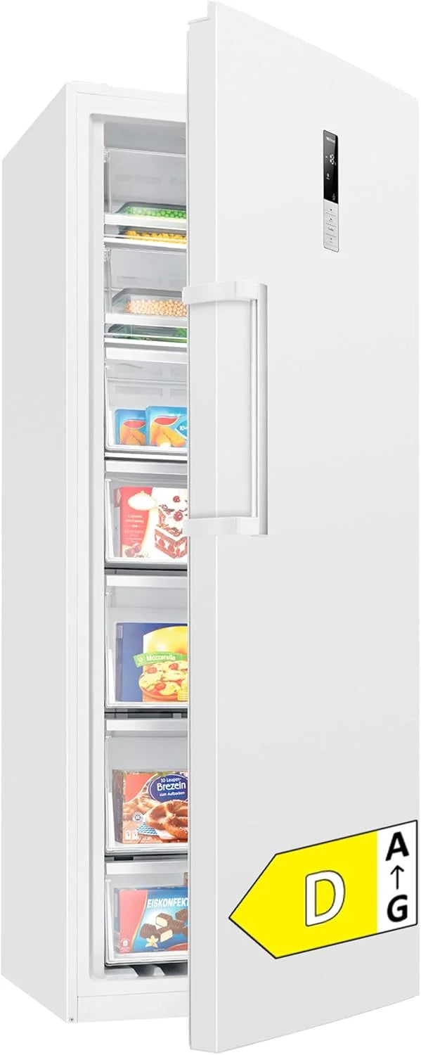 Zamrażarka Bomann® NoFrost, Szerokość 70 cm, 2 w 1 – możliwość przekształcenia w funkcję chłodzenia, Wysokość 186 cm, Klasa energetyczna D, Głęboka zamrażarka, 5 szuflad i 2 komory