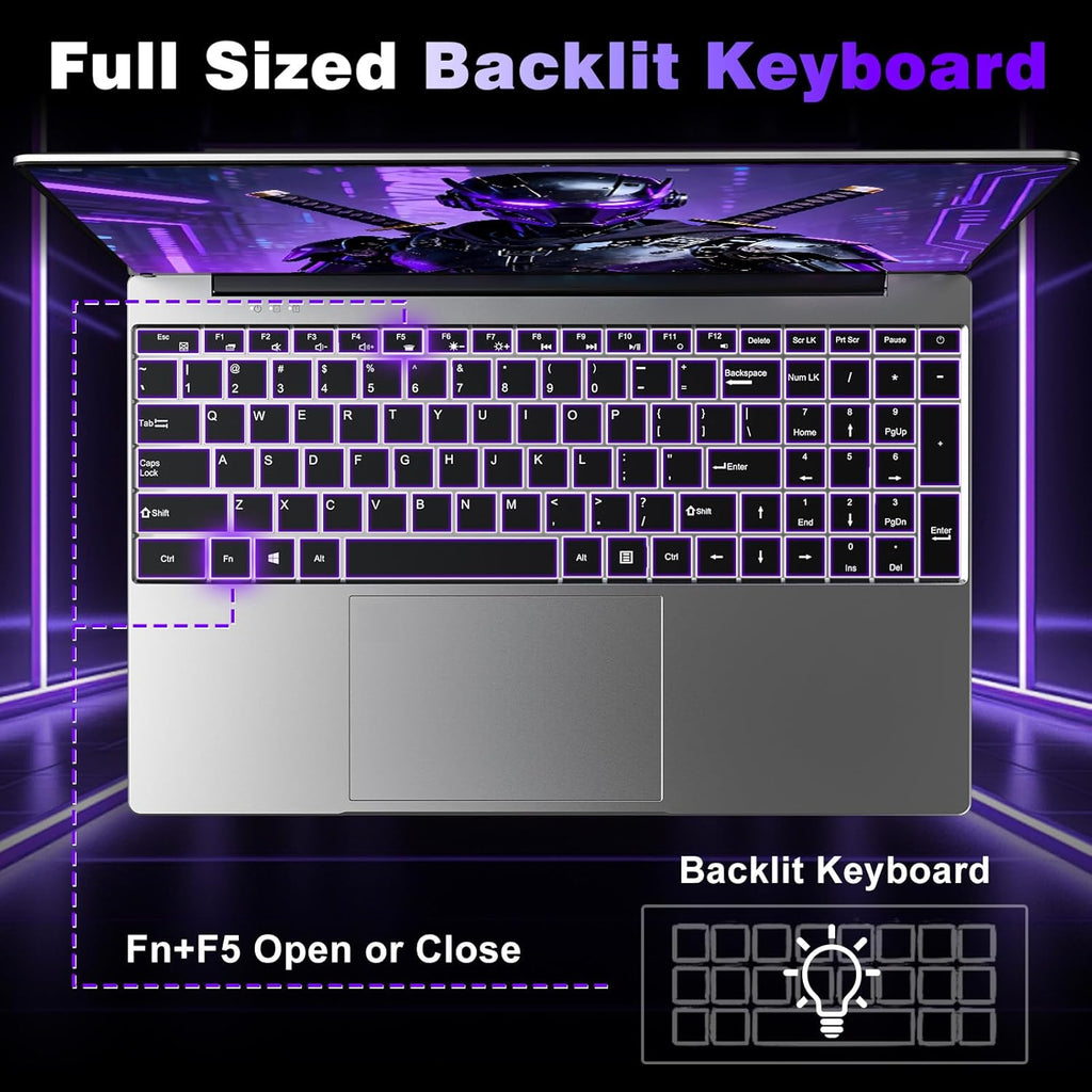 Ordenador portátil gaming de 16 pulgadas, procesador i7 7600U (2,8 a 3,9 GHz), 32 GB de RAM, SSD de 1 TB, portátil gamer, 6000 mAh/teclado completo retroiluminado/webcam