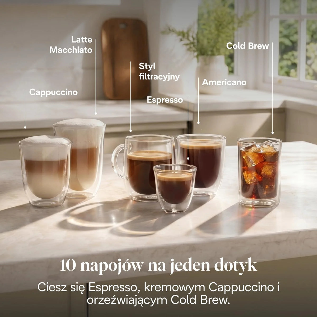 De'Longhi Rivelia Start - Automatyczny Ekspres do Kawy 10 Napojów Beżowy