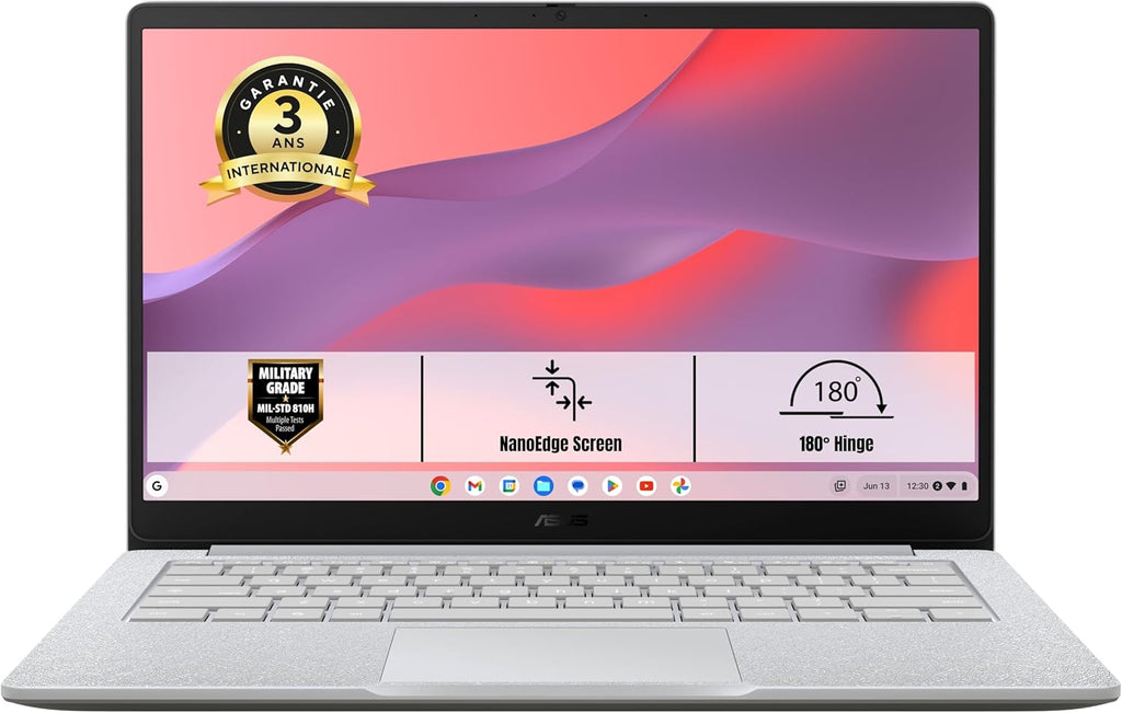 ASUS Chromebook Plus CX1405CTA-S60060 Portátil de 14 pulgadas FHD 60Hz (Procesador Intel Core 3-N355 3.9 GHz, 8GB LPDDR5, 128GB eMMC, Gráficos Intel UHD) ChromeOS – Teclado AZERTY