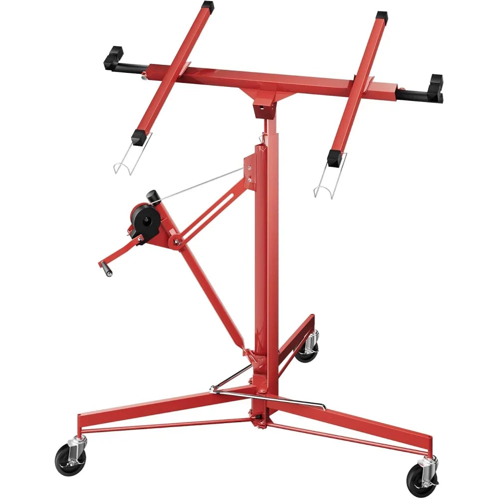 Elevador de paneles XXL 50790 para placas de yeso, 68 kg, altura de trabajo 140-350 cm, ayuda de montaje para una persona, 3 ruedas con freno de estacionamiento