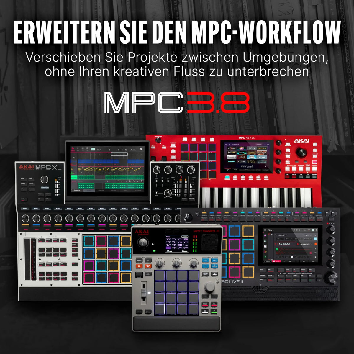 Akai Professional MPC Sample muestreador portátil independiente con batería, USB C, altavoz, micrófono, muestreo, secuenciación y producción musical