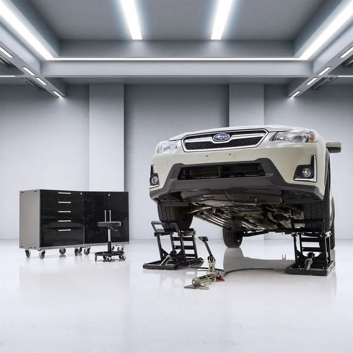 Elevador hidráulico para autos Black Widow con rampa – capacidad de 3,000 lb. por par