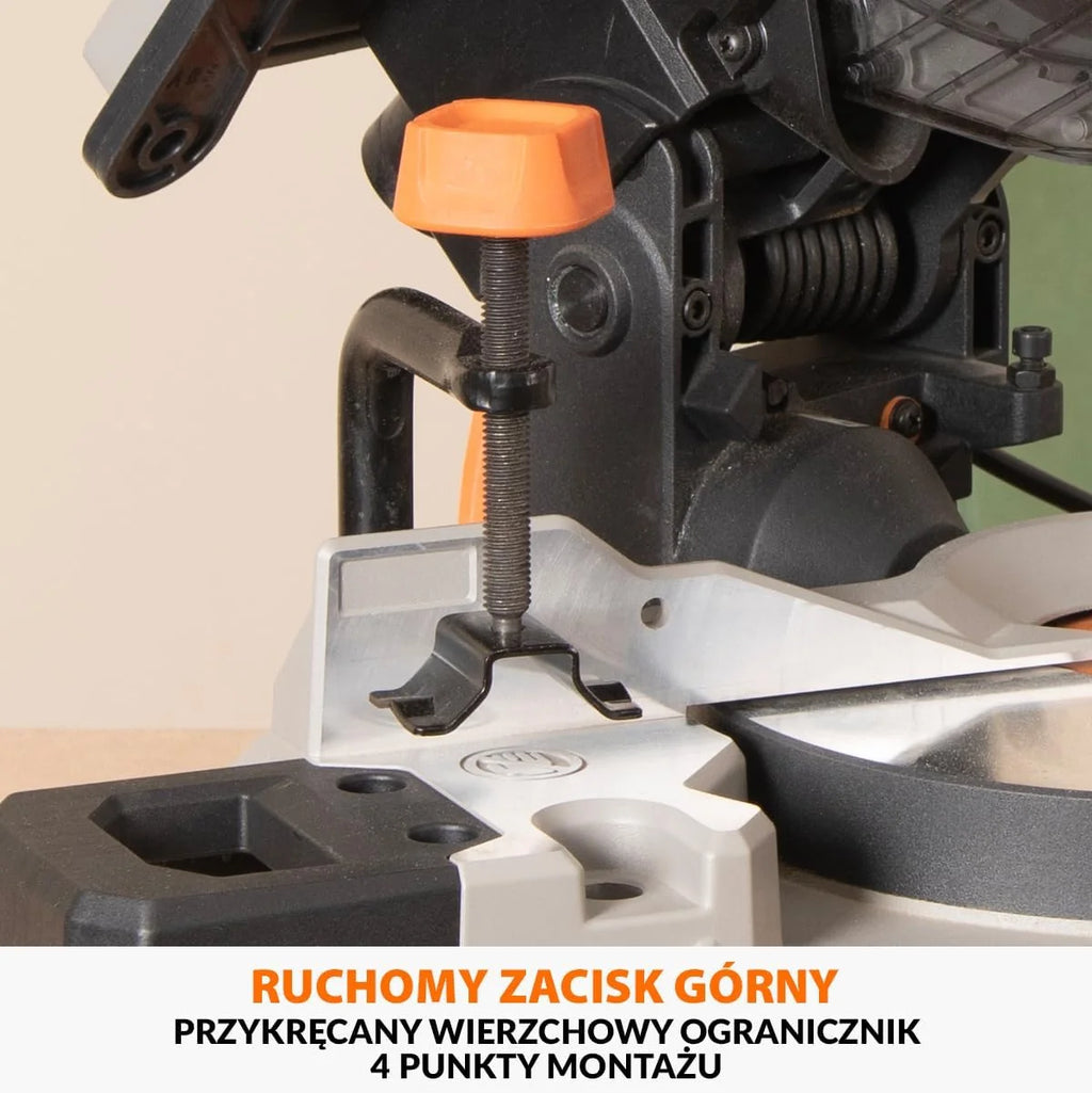 Evolution Power Tools R210MTS-G2 Zmienna piła ukośna/stołowa, kompaktowa, wielofunkcyjne cięcie różnych materiałów, ostrze TCT w zestawie do cięcia drewna, plastiku i metalu, 210mm