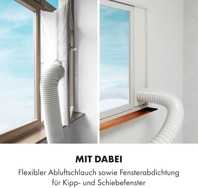 KLARSTEIN Grandbreeze Pro 14K – Aire acondicionado portátil, deshumidificador, ventilador, 3 velocidades, 14000 BTU/1,65 kW, habitación: 42 a 68 m², flujo: 460 m³/h, eficiencia energética A – Blanco