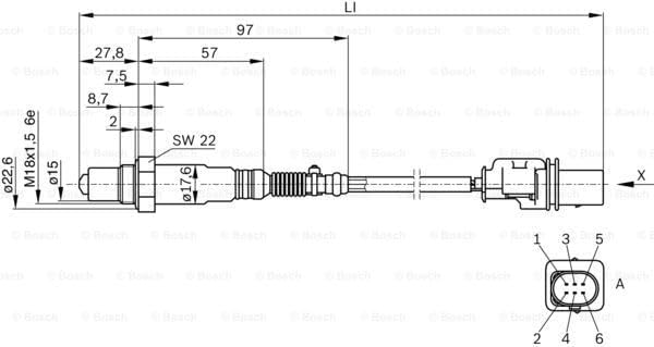 Bosch 0258017025 - Sonda Lambda con conector específico para vehículo