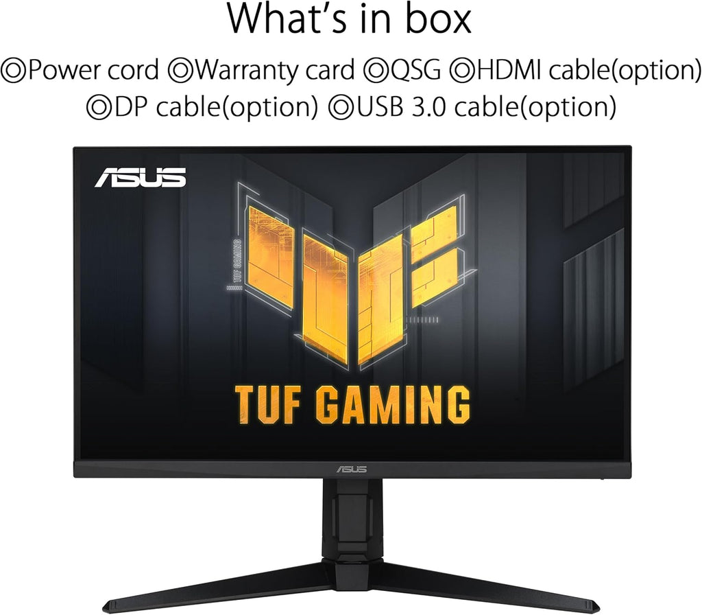 Monitor de juegos ASUS TUF Gaming VG27AQML1A - 27 pulgadas, QHD (2560x1440), overclocking hasta 260 Hz (240 Hz nativos), ELMB Sync, FreeSync Premium™, 1 ms (GTG), overdrive variable, 100% sRGB, DisplayHDR™ 400