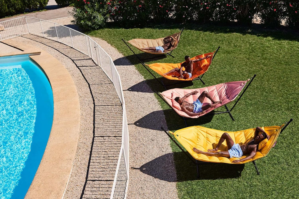 Hamaca Fatboy® Headdemock color topo - Hamaca con soporte - Apta para exteriores, jardín y terraza - 270 x 138 cm