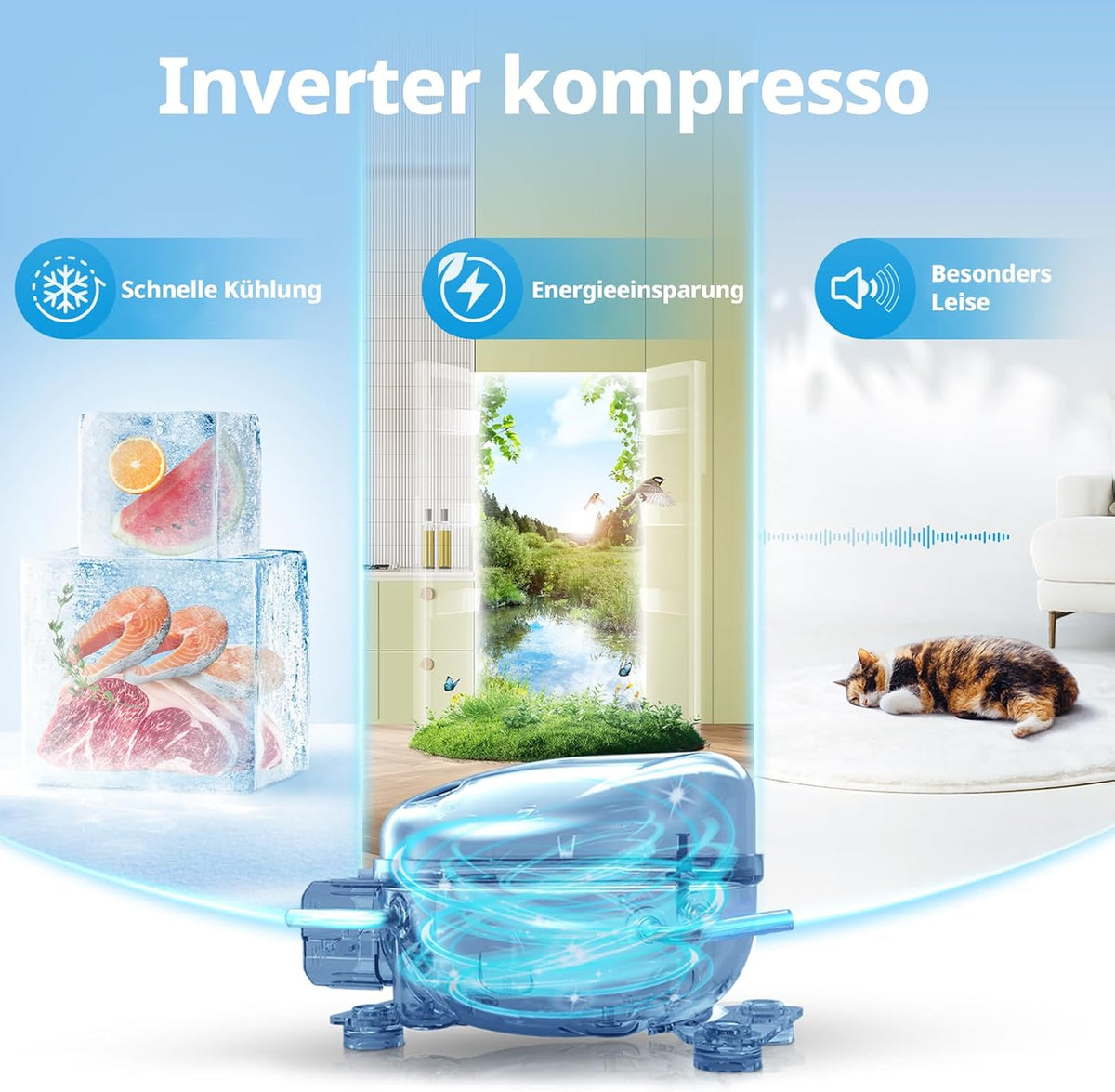 COMFEE RCU40WH3EU(E) Mini Congelador de 31L (-24℃) con compresor Inverter, eficiencia energética D, capacidad de congelación de 4 estrellas, silencioso 39 dB, congelador de mesa compacto para oficina, cocina, residencia de estudiantes