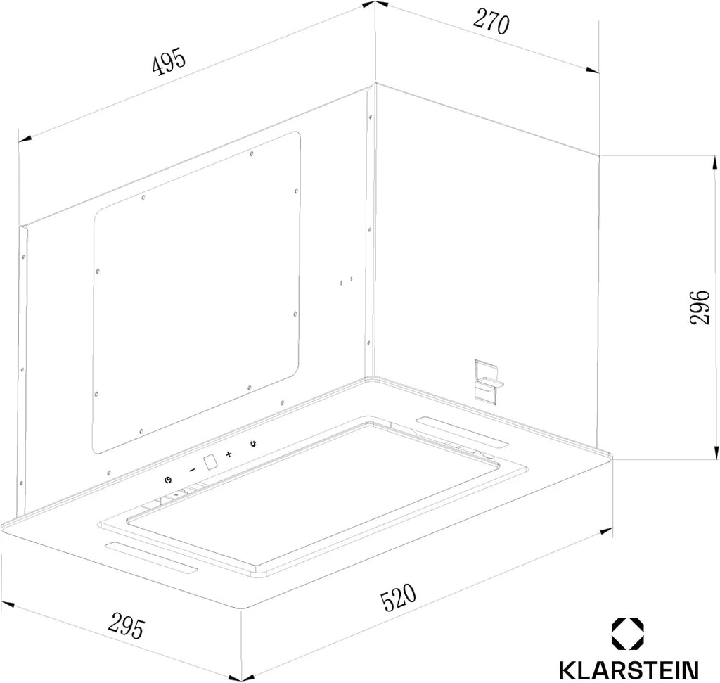 Klarstein Okap kuchenny, Okap wyciągowy/z recyrkulacją, z filtrem, Oświetlenie LED i panel dotykowy, Cichy z przepływem 446 m³/h, Wydajny ze stali nierdzewnej
