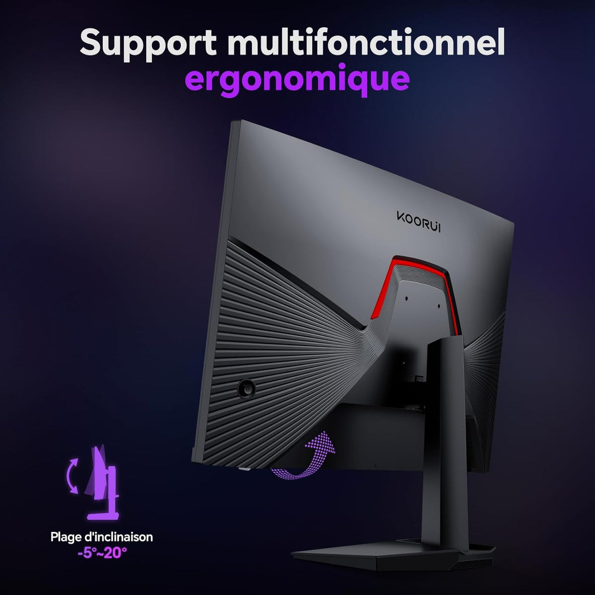 Monitor Gamer KOORUI G2721P de 27 pulgadas - Pantalla gaming QHD 1440P IPS de 200 Hz, 1 ms, HDR400, Adaptive Sync, compatible con VESA 75x75 mm, HDMI 2.0/DP 1.4