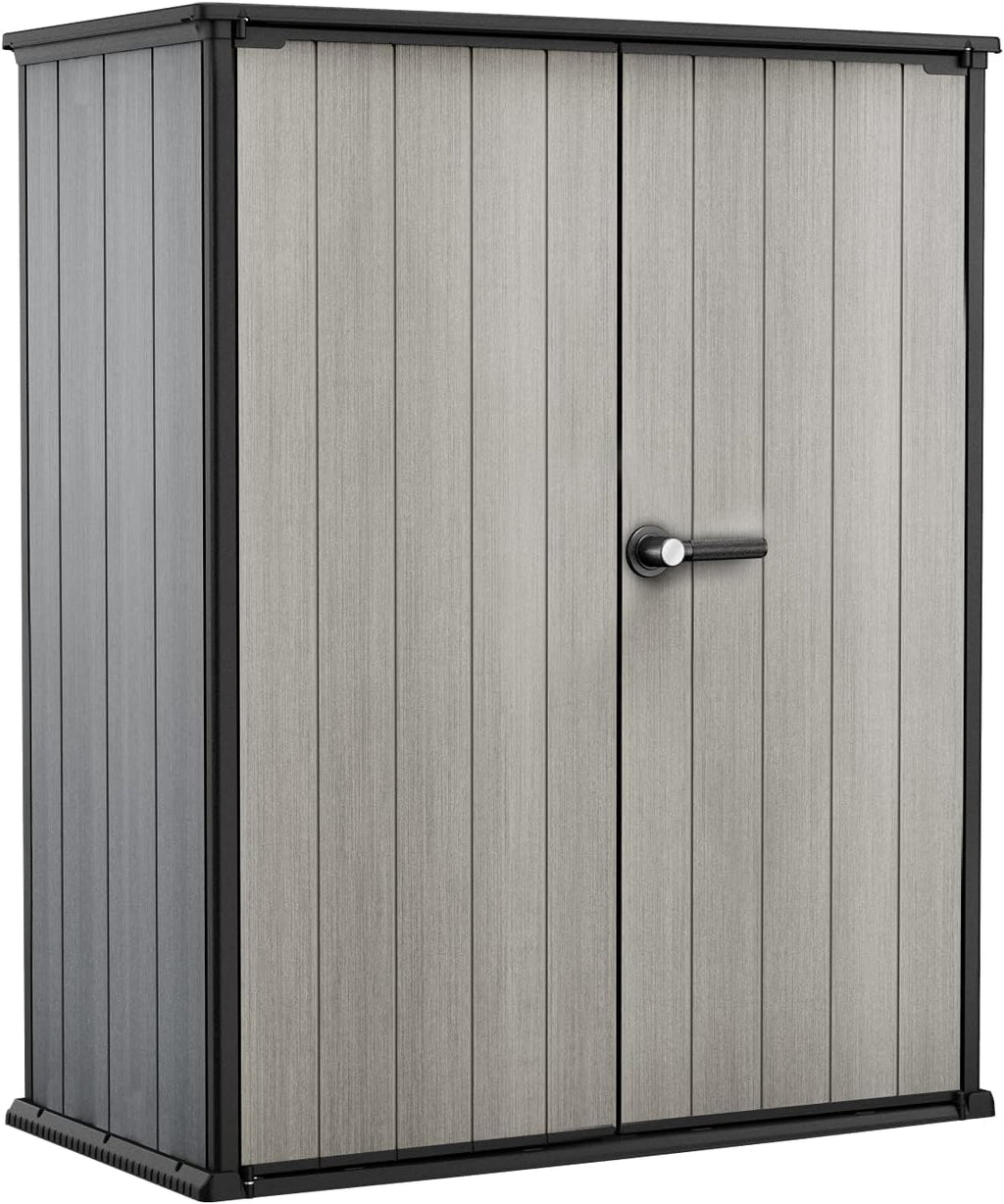 Arcón de jardín Keter High Store Plus, capacidad de 1400 l, dimensiones exteriores an/prof/al 140x73,6x170,4 cm, material Duotech, pintable, impermeable, resistente a la intemperie y de fácil mantenimiento