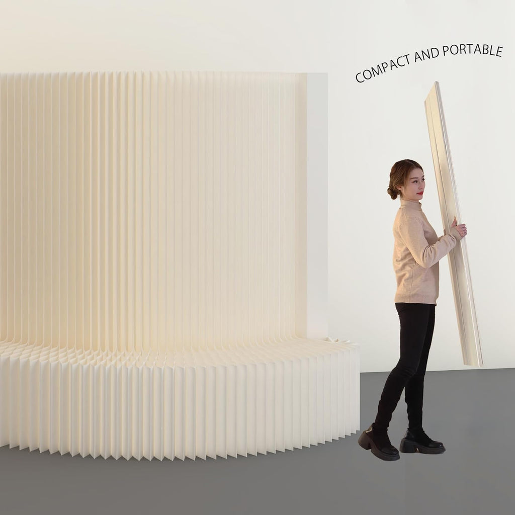 Separador de ambientes plegable con estantería, biombo divisor flexible, ideal para oficina, sala de estar, tiendas, dormitorio, balcón (blanco) (L300 x A43 x H200 cm)