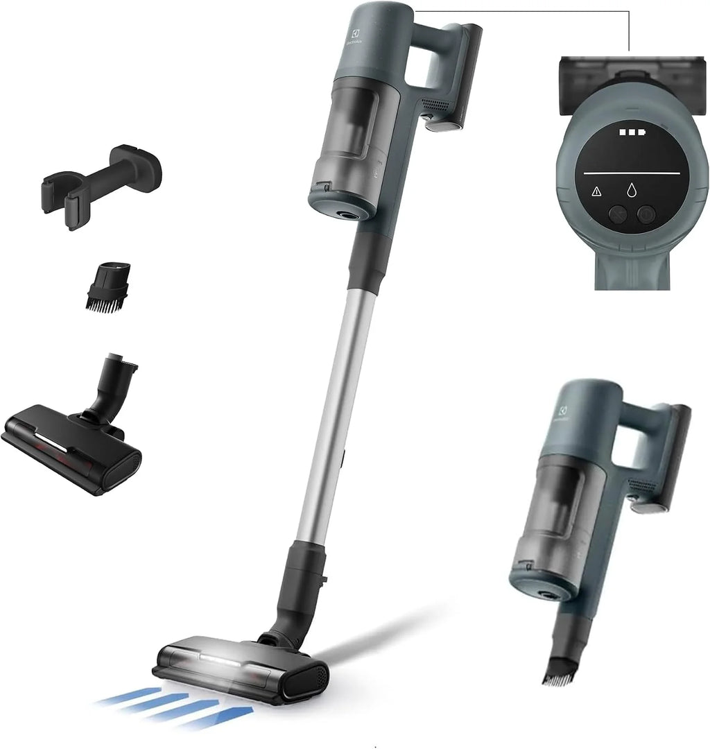 Electrolux Odkurzacz Bezprzewodowy Clean 600 EP61CB21OG, mocne ssanie, 103 000 RPM, czas pracy 40 minut, nasadka wielopowierzchniowa PowerPro, diody DustSpotter LED w nasadce, oceanicznej zieleni