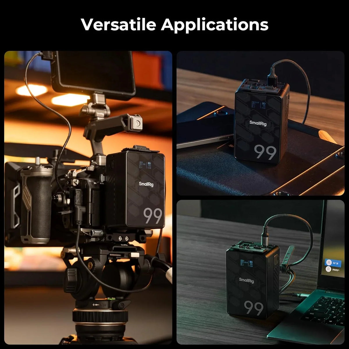 Batería Mini V-Mount VB99 SE 99Wh 6800mAh con carga rápida PD 65W USB-C, D-TAP, doble DC y pantalla OLED