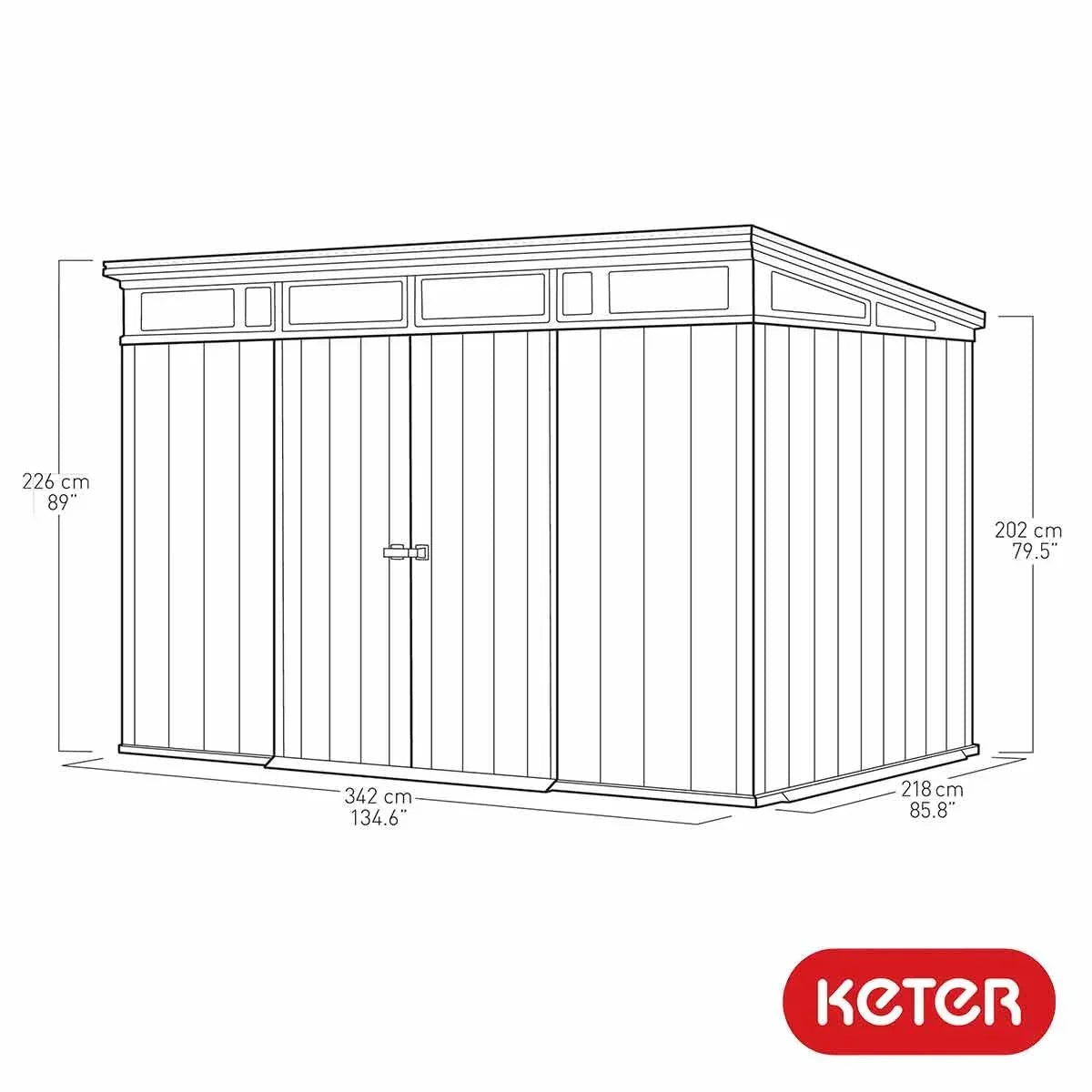 Cobertizo de Jardín Keter Artisan 2026 de 11 x 7 pies (3,4 x 2,1 m) – Solución Elegante y Robusta para Almacenamiento Exterior