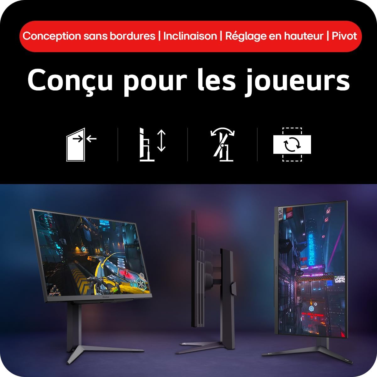 LG Ultragear™ 27GS75Q-B.AEU Monitor Gaming 27" - Panel IPS con resolución QHD (2560x1440), 1ms 180Hz (200Hz O/C), sRGB 99% (CIE1931), AMD FreeSync, compatible con NVIDIA G-Sync