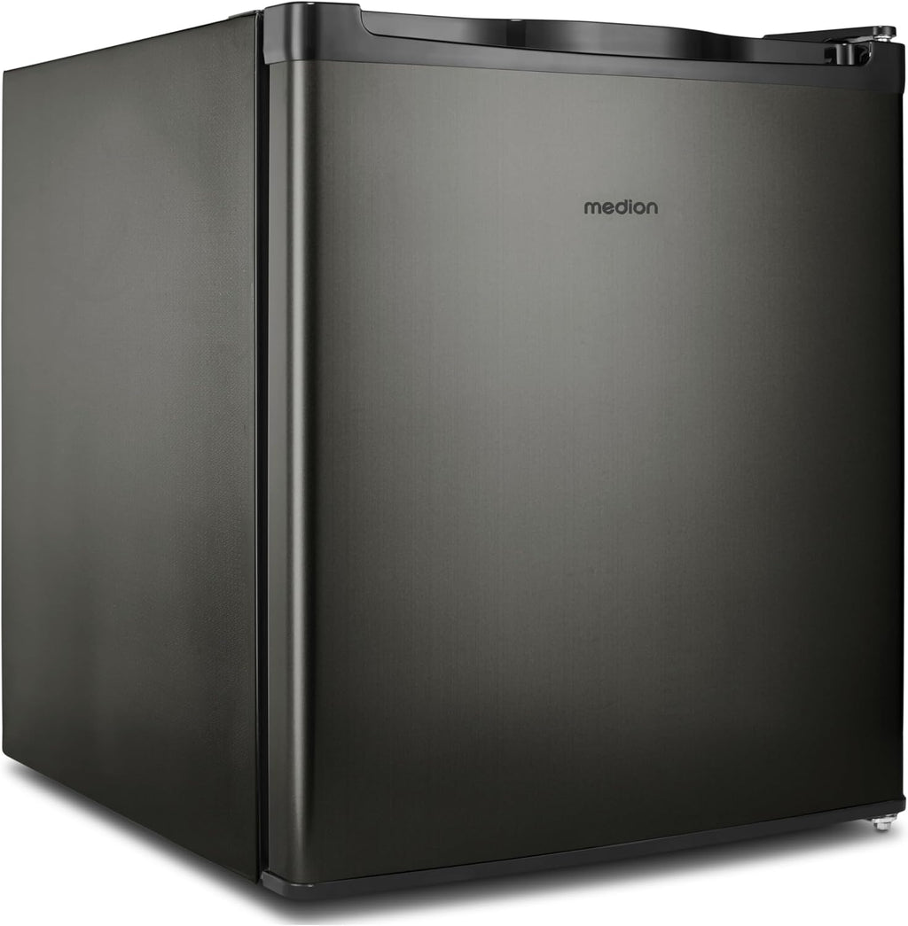 Minicongelador MEDION (33 litros de capacidad, 51 cm de altura, patas regulables en altura, tirador integrado, ajuste manual de temperatura, clasificación de 4 estrellas, MD37675) gris