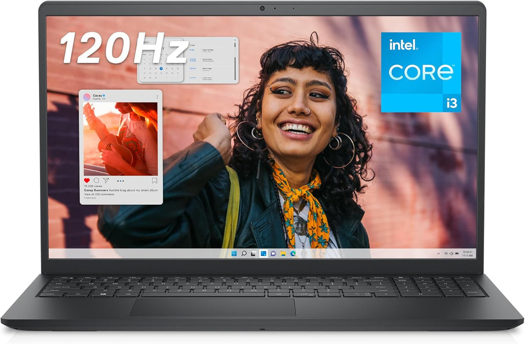 Dell Inspiron 15 (3530) - Pantalla FHD de 15,6" a 120 Hz, Intel Core i3-1305U, 8 GB de RAM, SSD de 256 GB, Intel UHD Graphics, Windows 11 Home, teclado AZERTY - Negro carbón