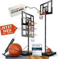 Canasta de baloncesto para exteriores, altura regulable de 135 a 305 cm, soporte de baloncesto independiente con balón de baloncesto talla 7 y bomba de aire BWS2024