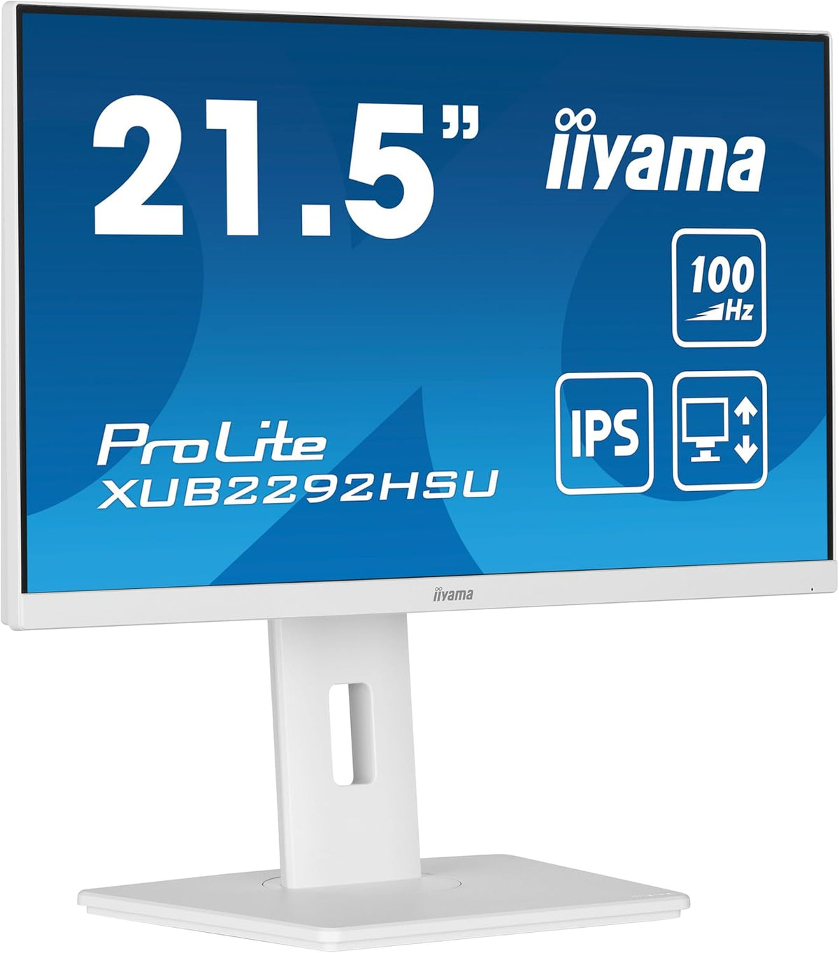 Monitor iiyama XUB2292HSU-W6 Prolite 21,5", Panel IPS, 1920x1080 a 100Hz, 0,4ms, 250 cd/m², 1000:1, Altavoces, HDMI, DP, HUB USB (4x3.2), VESA, Soporte ajustable en altura, i-Style Colour, TCO