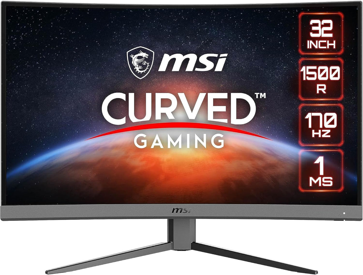 Monitor Gaming Curvo MSI G32C4 E2 de 31,5" FHD - Panel VA 1500R, 1920x1080, 170Hz / 1ms, 16:9, FreeSync Premium - DisplayPort 1.2a, HDMI 1.4b