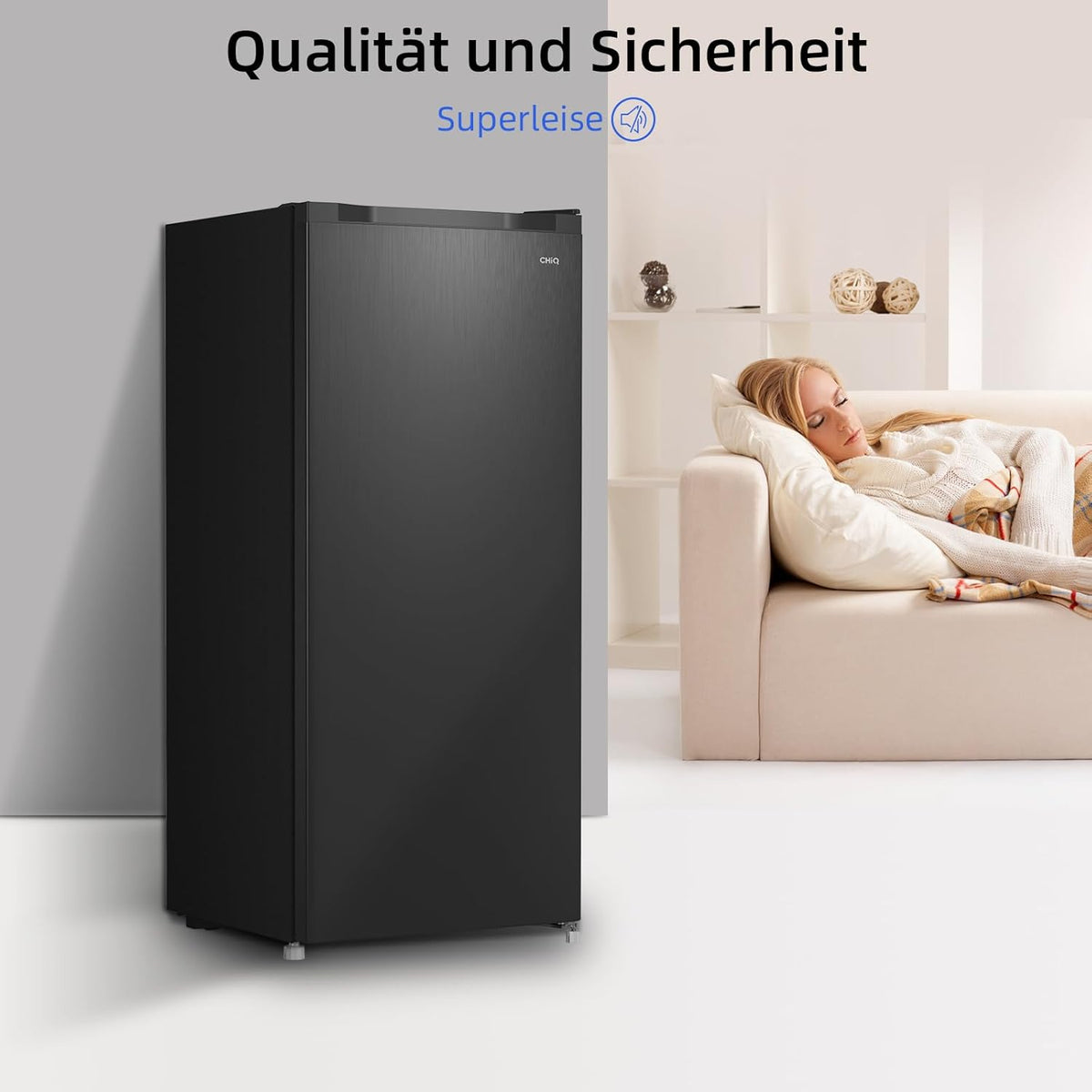 Congelador CHiQ FSD166NE4E 166 L, tecnología No Frost, puerta reversible, acero inoxidable negro, 144 cm de altura
