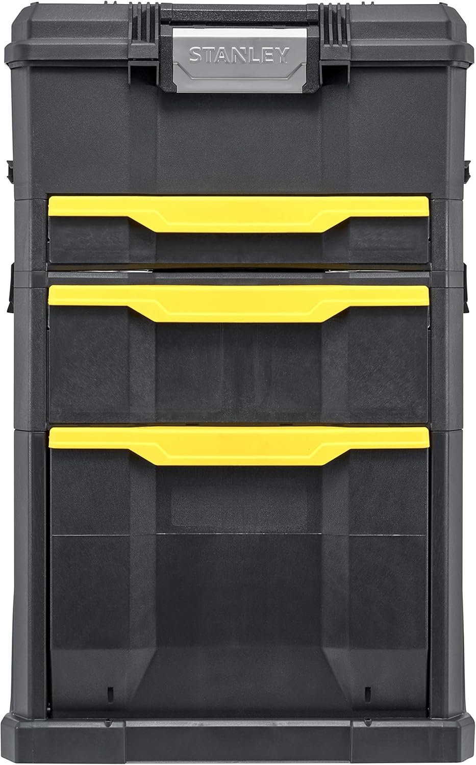 STANLEY Stst1-70344 Caja de herramientas modular 2 en 1 - 77,8 x 48,8 x 34,7 cm - Caja de herramientas desmontable - Estructura de polipropileno - Mango telescópico - Clips laterales - Sin herramientas