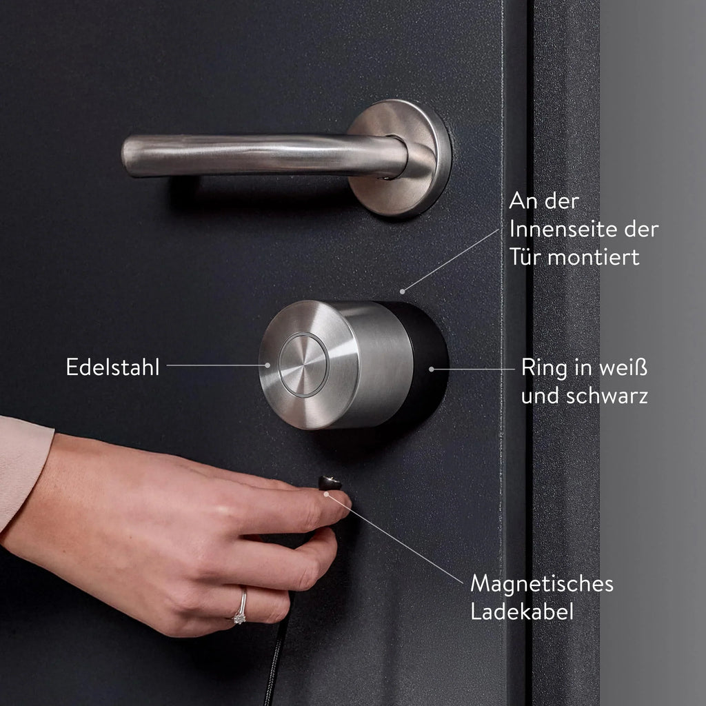 NUKI Smart Lock Pro con Bluetooth, Wi-Fi, Matter, Smart Home, acceso remoto, instalación sencilla sin cambiar el cilindro